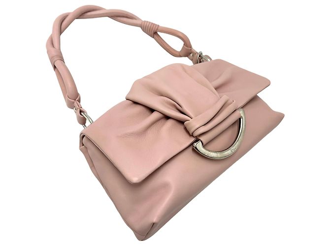 Borsa a tracolla in pelle rosa Christian Dior - vista 3