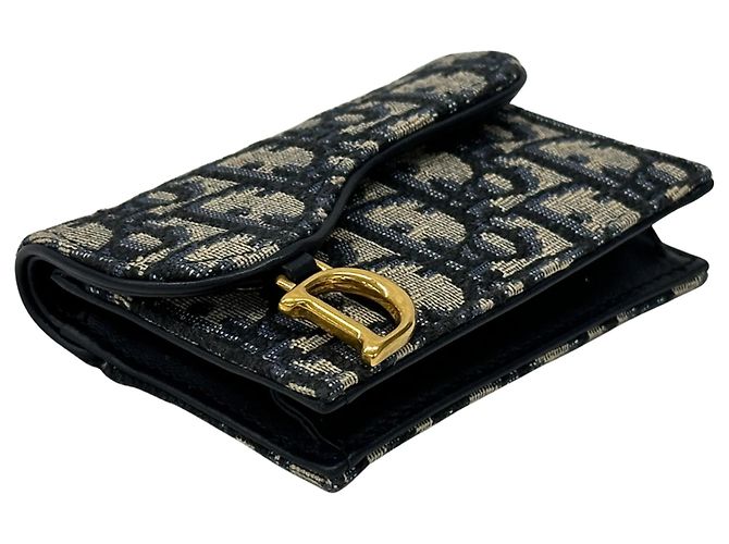 Tarjetero Christian Dior Beige Azul marino - vista 3