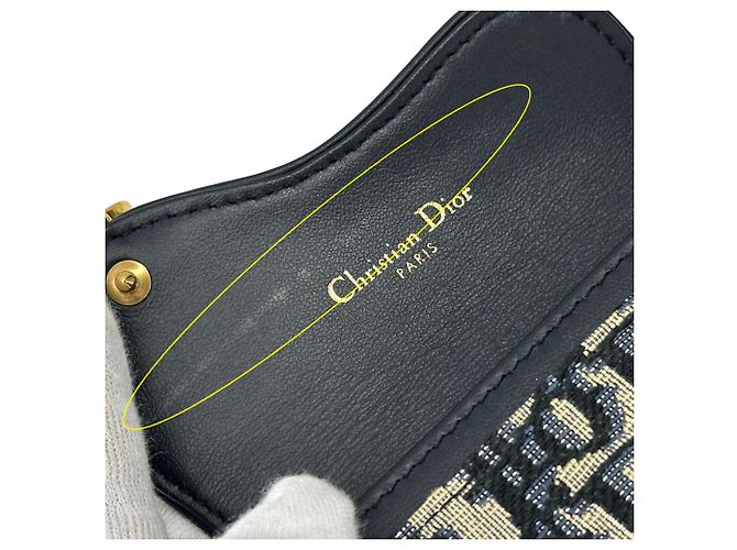 Tarjetero Christian Dior Beige Azul marino - vista 8