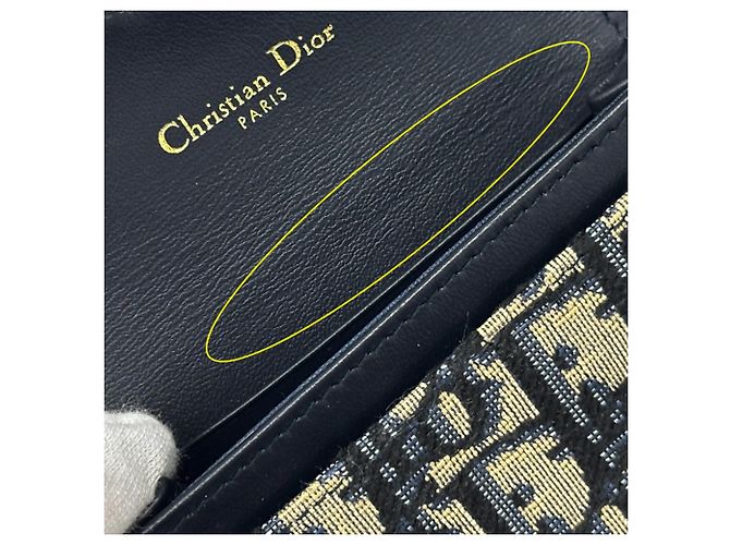 Tarjetero Christian Dior Beige Azul marino - vista 9