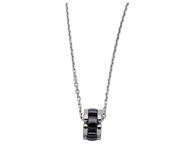 Collana Chanel in oro bianco 18K e ceramica nera Nero Argento - vista 2