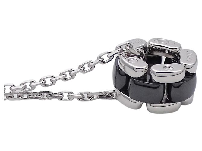 Collana Chanel in oro bianco 18K e ceramica nera Nero Argento - vista 3
