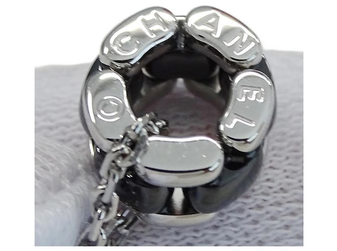 Collana Chanel in oro bianco 18K e ceramica nera Nero Argento - vista 7