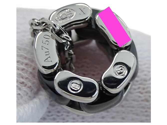 Collana Chanel in oro bianco 18K e ceramica nera Nero Argento - vista 8