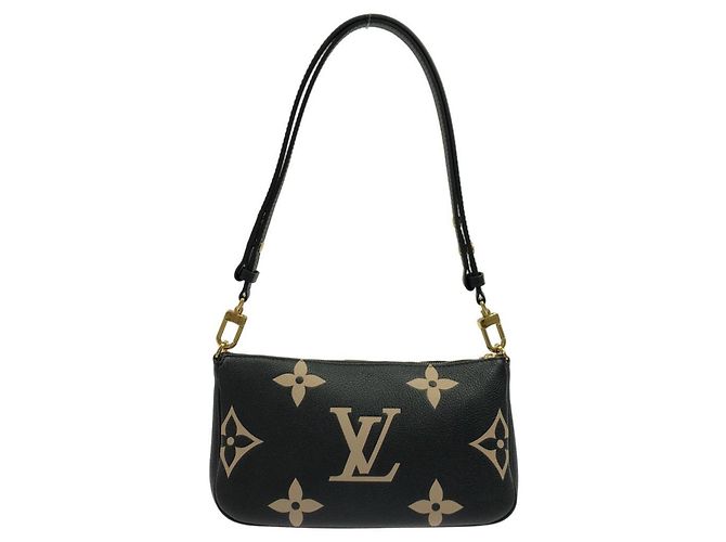 Louis Vuitton Bicolor Monogram Empreinte Multi Pochette Accessoires M45777 Nero Beige - vista 2
