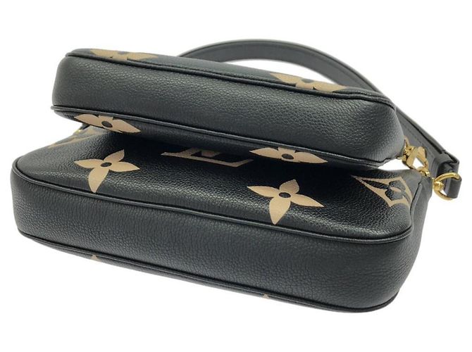 Louis Vuitton Bicolor Monogram Empreinte Multi Pochette Accessoires M45777 Nero Beige - vista 3