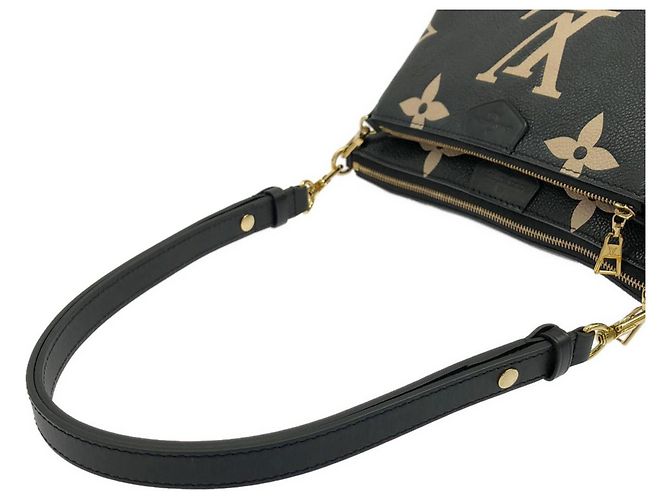 Louis Vuitton Bicolor Monogram Empreinte Multi Pochette Accessoires M45777 Nero Beige - vista 6