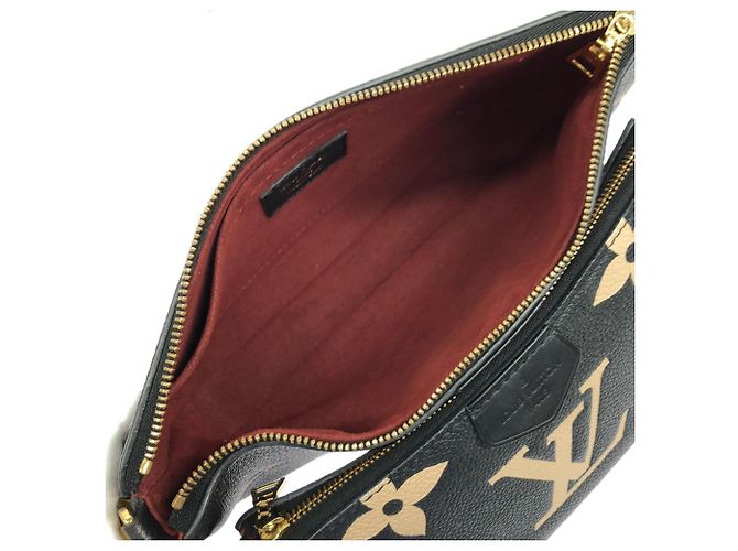 Louis Vuitton Bicolor Monogram Empreinte Multi Pochette Accessoires M45777 Nero Beige - vista 7