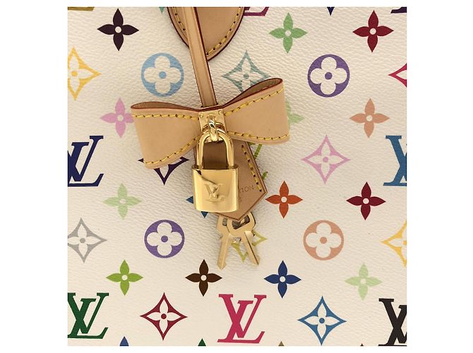 Borsa Louis Vuitton Multicolor OnTheGo Trunk MM Bianco - vista 4