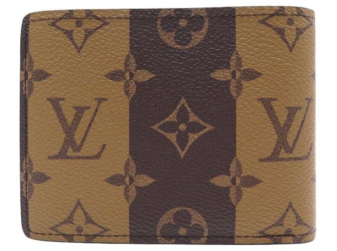 NUEVA CARTERA LOUIS VUITTON X NIGO MULTIPLE M81108 MONOGRAM REVERSE CANVAS Castaño - vista 2