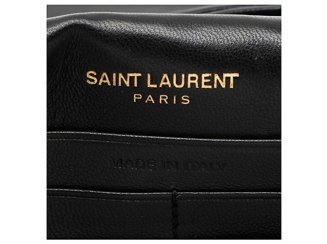 Saint Laurent Matelasse Lammfell Monogramm Sulpice Chain Wallet Schwarz - Ansicht 8