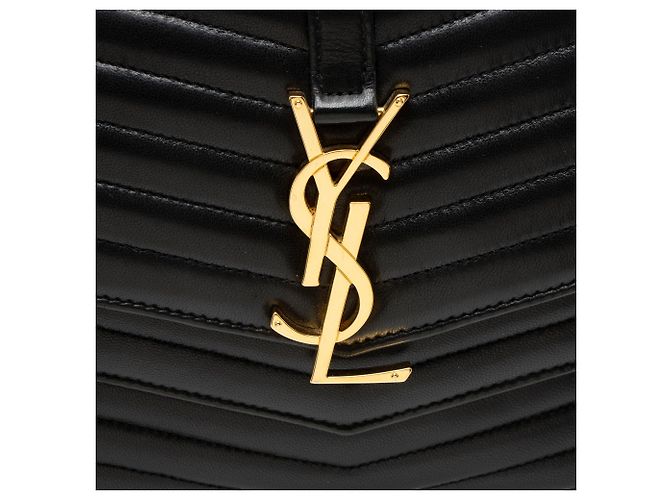 Saint Laurent Matelasse Lammfell Monogramm Sulpice Chain Wallet Schwarz - Ansicht 9