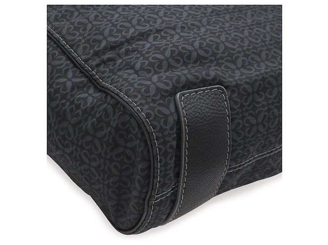 Borsa Loewe Anagram Nylon Canvas Leather Tote Bag Nero - vista 3