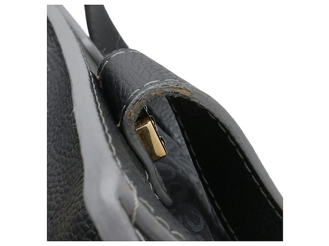 Borsa Loewe Anagram Nylon Canvas Leather Tote Bag Nero - vista 6