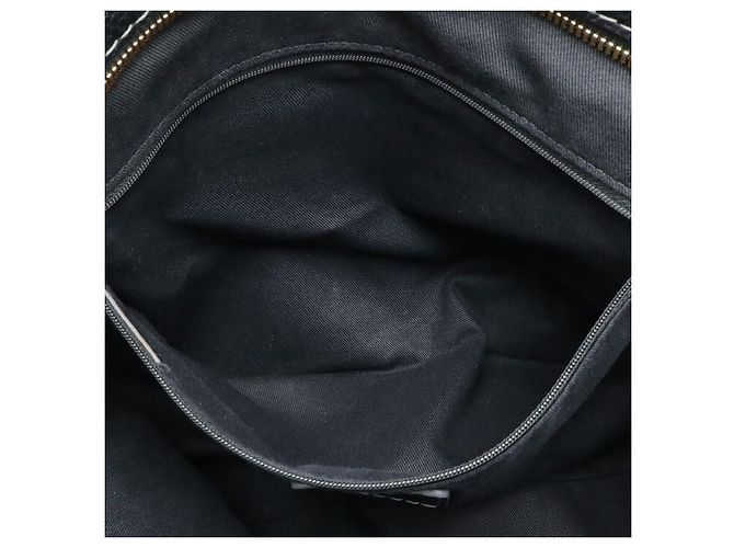 Borsa Loewe Anagram Nylon Canvas Leather Tote Bag Nero - vista 9