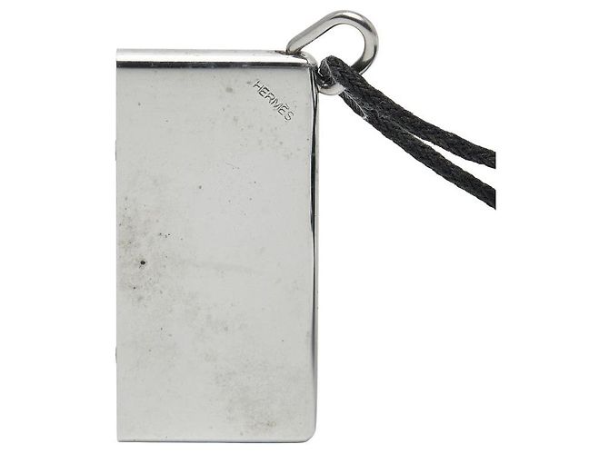 Hermès Collana in metallo e pelle Hermes Symbol 2001 Argento Metallico - vista 7