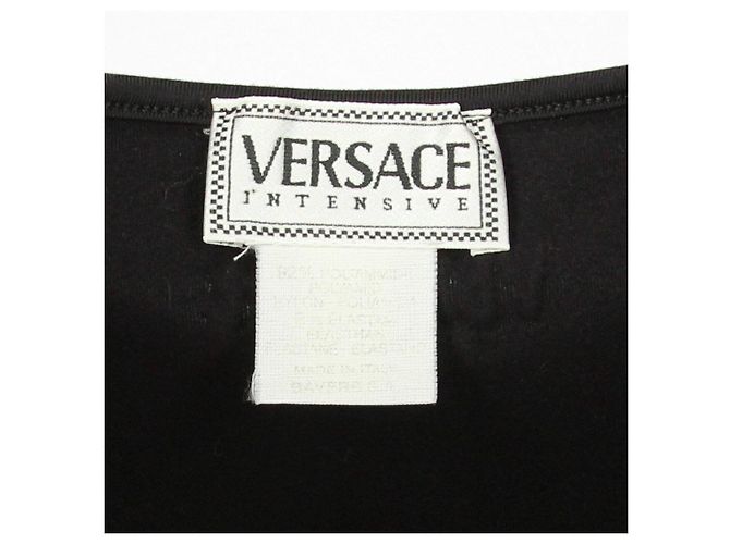 Top sin mangas elástico Versace 90s Intensive con paneles laterales de malla Negro - vista 6