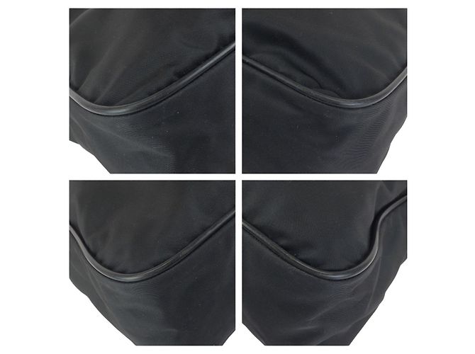Borsa a tracolla in nylon Prada Tessuto con logo triangle Nero - vista 3