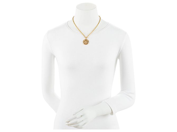 Gabrielle Collana Chanel Vintage CC Open Medallion D'oro Metallico - vista 2