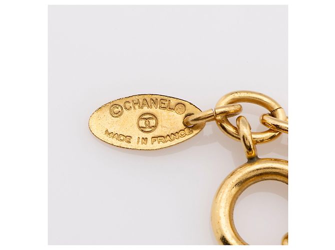 Gabrielle Collana Chanel Vintage CC Open Medallion D'oro Metallico - vista 3