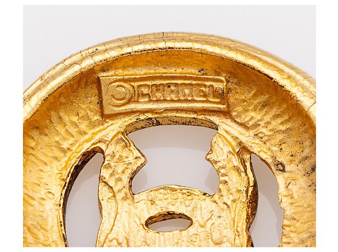 Gabrielle Collana Chanel Vintage CC Open Medallion D'oro Metallico - vista 4