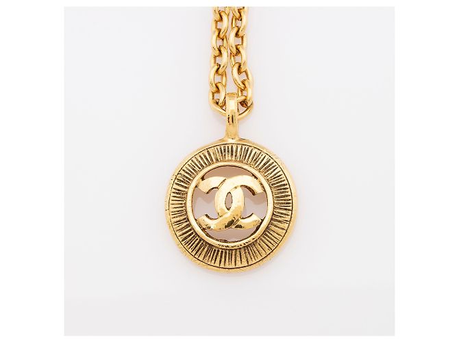 Gabrielle Collana Chanel Vintage CC Open Medallion D'oro Metallico - vista 5