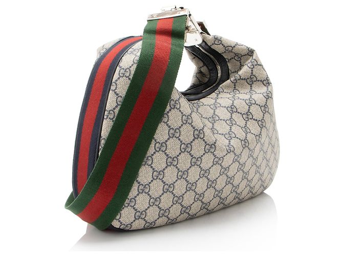 Borsa a tracolla grande Gucci GG Supreme Web Marrone Beige - vista 2