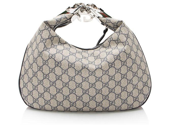 Borsa a tracolla grande Gucci GG Supreme Web Marrone Beige - vista 3