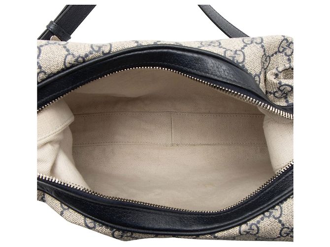 Borsa a tracolla grande Gucci GG Supreme Web Marrone Beige - vista 7