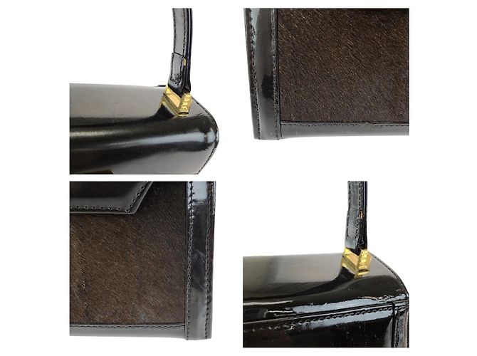 Borsa Versace Sunburst in crine di cavallo Marrone - vista 5