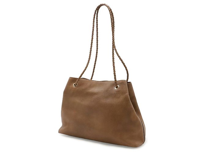 Borsa Tote a Spalla Gucci Logo Marrone - vista 2