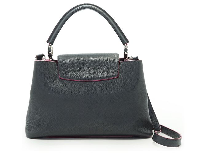 Borsa a mano in pelle Louis Vuitton Capucines Nero - vista 2