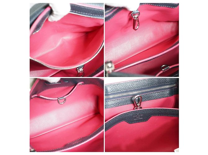 Borsa a mano in pelle Louis Vuitton Capucines Nero - vista 4