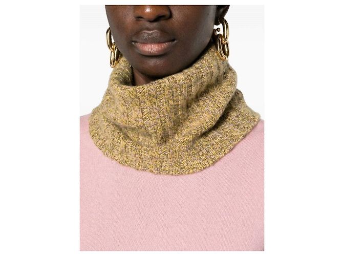 Chanel 2001 Rosa Kaschmir-Strickoberteil mit mehrfarbigem Kontrast-Rollkragen Pink - Ansicht 3