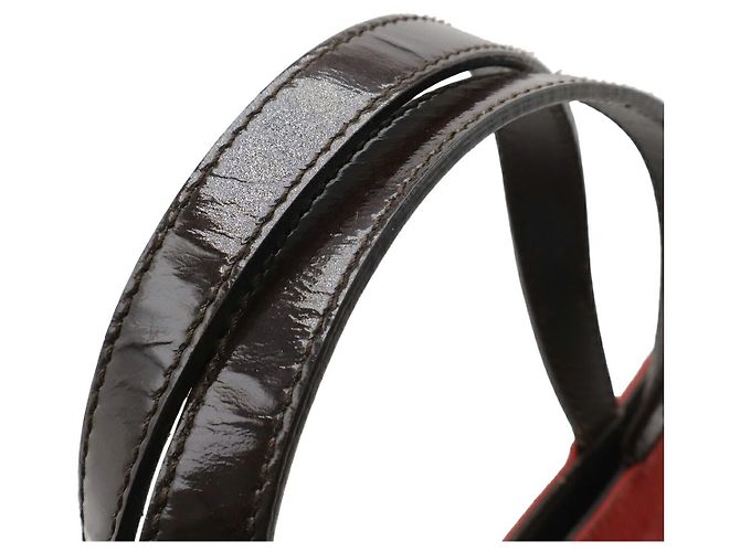 Bolsa Tote de camurça e lã com estampa Check da Burberry Vermelho - vista 5