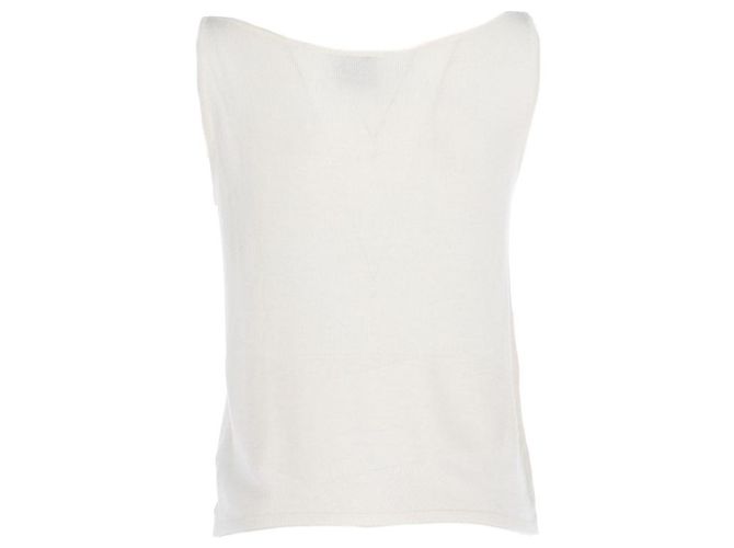 Regata Versace 90s de algodão branco com modelagem relaxada e gola redonda - vista 3