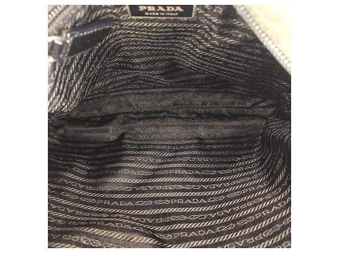 Borsa a Spalla Prada Nylon Tessuto Triangle Logo Nero - vista 9