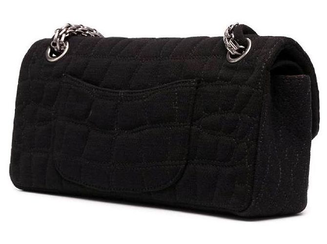 Borsa a tracolla Chanel Y2K in cotone matelassé nero con chiusura Mademoiselle - vista 5