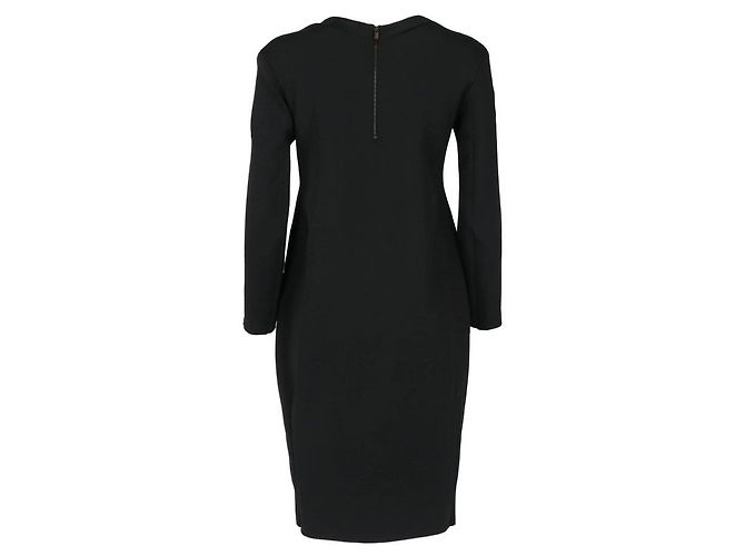 Abito midi nero Jil Sander anni 2010 con scollo a barca e taglio boxy - vista 3