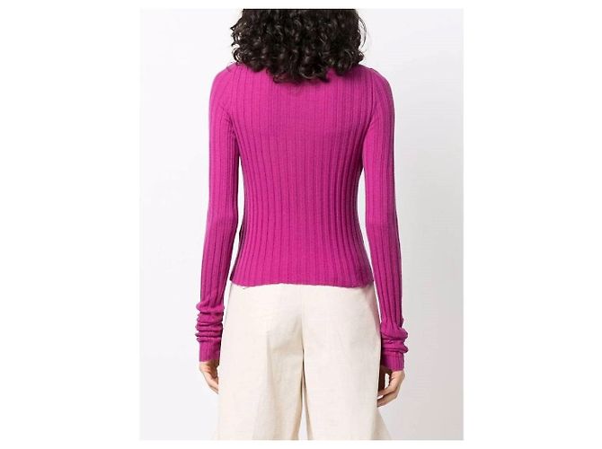 Chanel Y2K Cashmere Rollkragenpullover mit Rippenstruktur in Cyclamen Pink - Ansicht 2