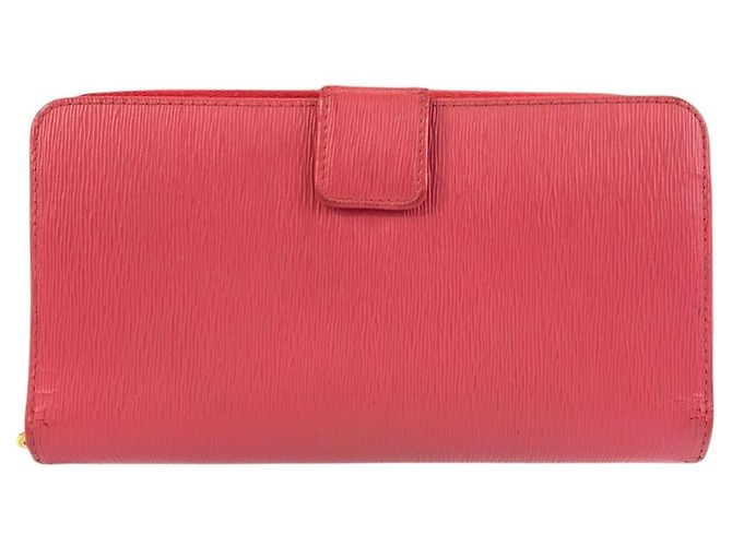Langer Prada Saffiano Ledergeldbörse Pink - Ansicht 2