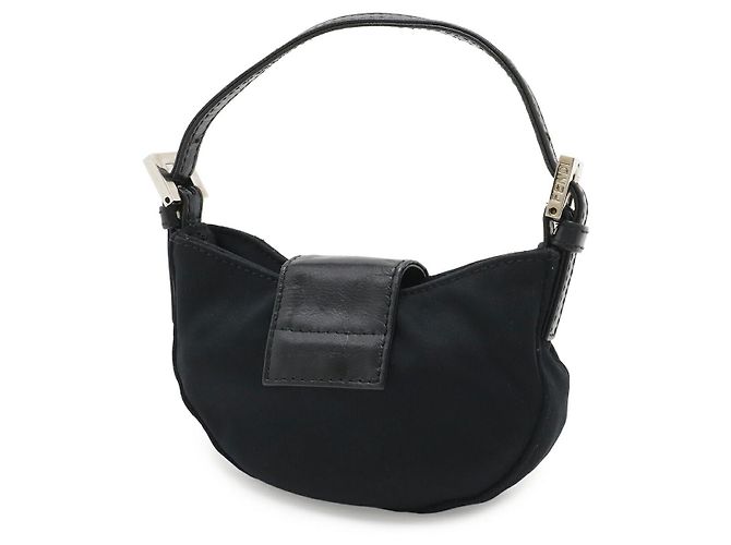 Fendi Mini Croissant Mamma Pouch in jersey di cotone e pelle Nero - vista 2