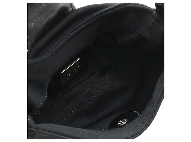 Fendi Mini Croissant Mamma Pouch in jersey di cotone e pelle Nero - vista 6