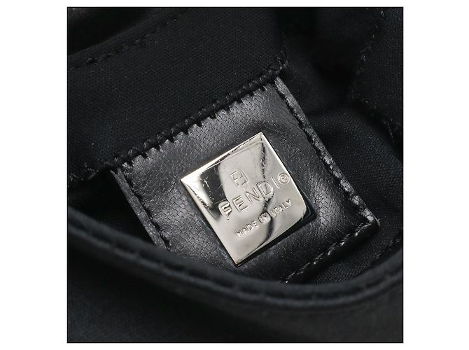 Fendi Mini Croissant Mamma Pouch in jersey di cotone e pelle Nero - vista 7