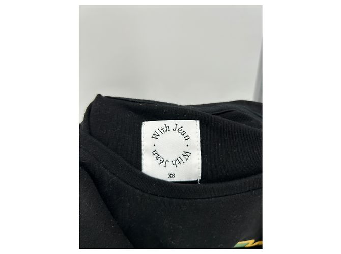 Autre Marque Camiseta de algodón negra WITH JEAN Negro - vista 5