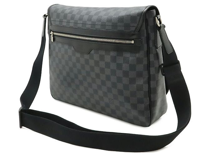 Bolsa de mensageiro Louis Vuitton Damier Graphite Daniel GM Preto - vista 2