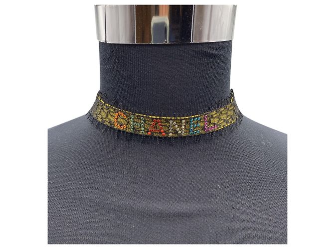 Chanel Leder Halskette Choker Mehrfarben - Ansicht 2