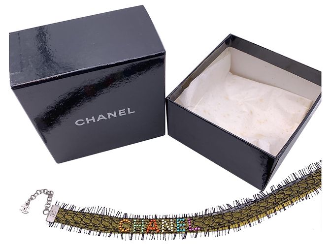 Chanel Leder Halskette Choker Mehrfarben - Ansicht 3