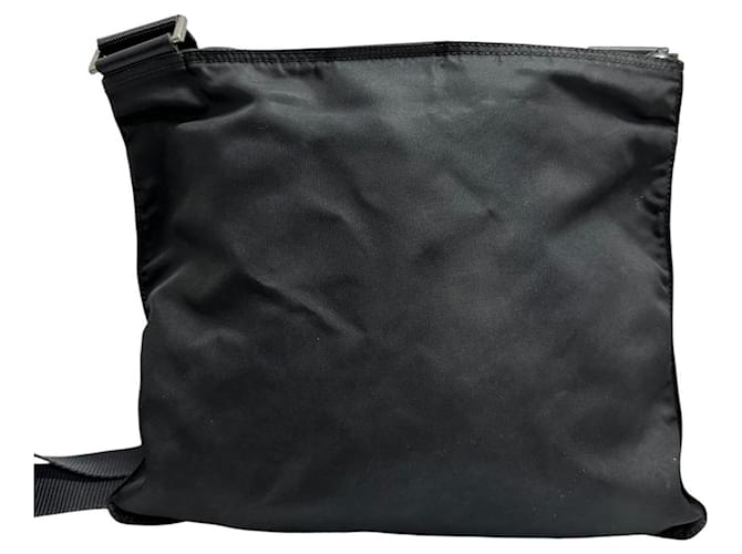 Borsa a Spalla Prada Nylon Tessuto Triangle Logo Nero - vista 2