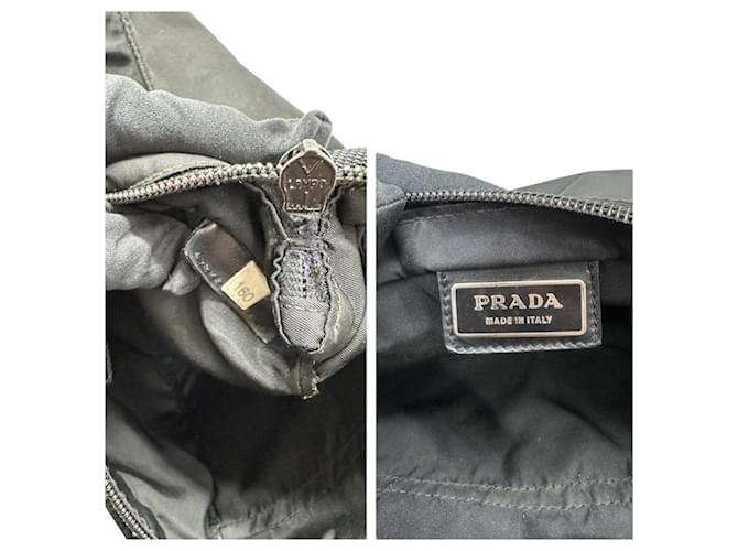 Borsa a Spalla Prada Nylon Tessuto Triangle Logo Nero - vista 9